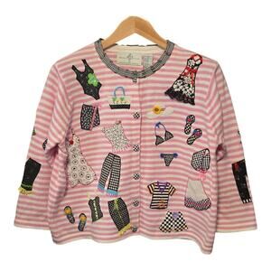 Design Options by Philip & Jane Gordon VTG L Fashion Cardigan Novelty Patchwork